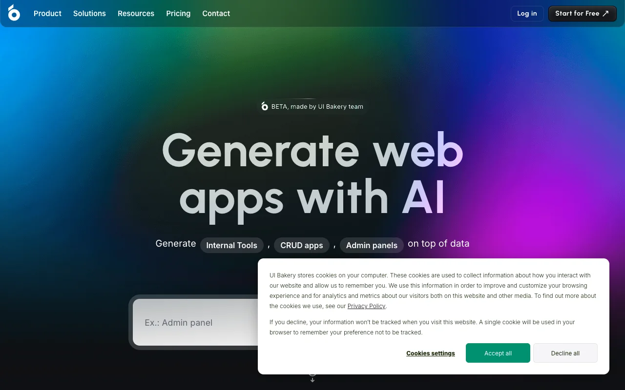 AI App Generator by UI Bakery