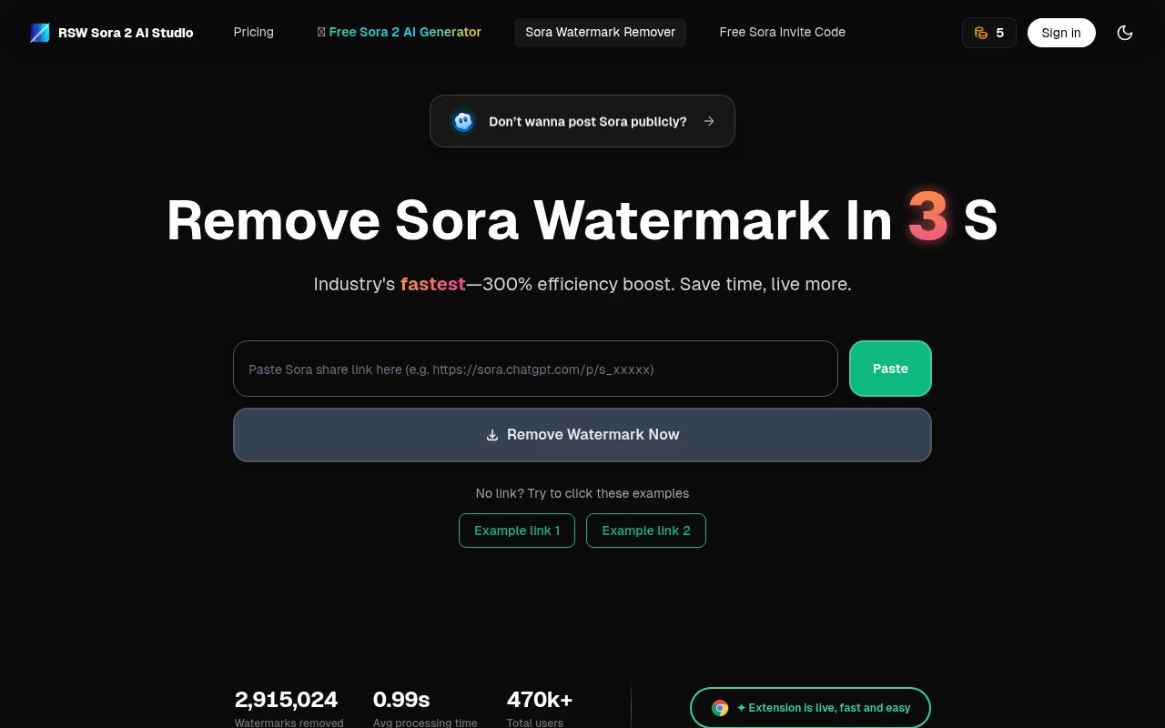 Sora Watermark Remover