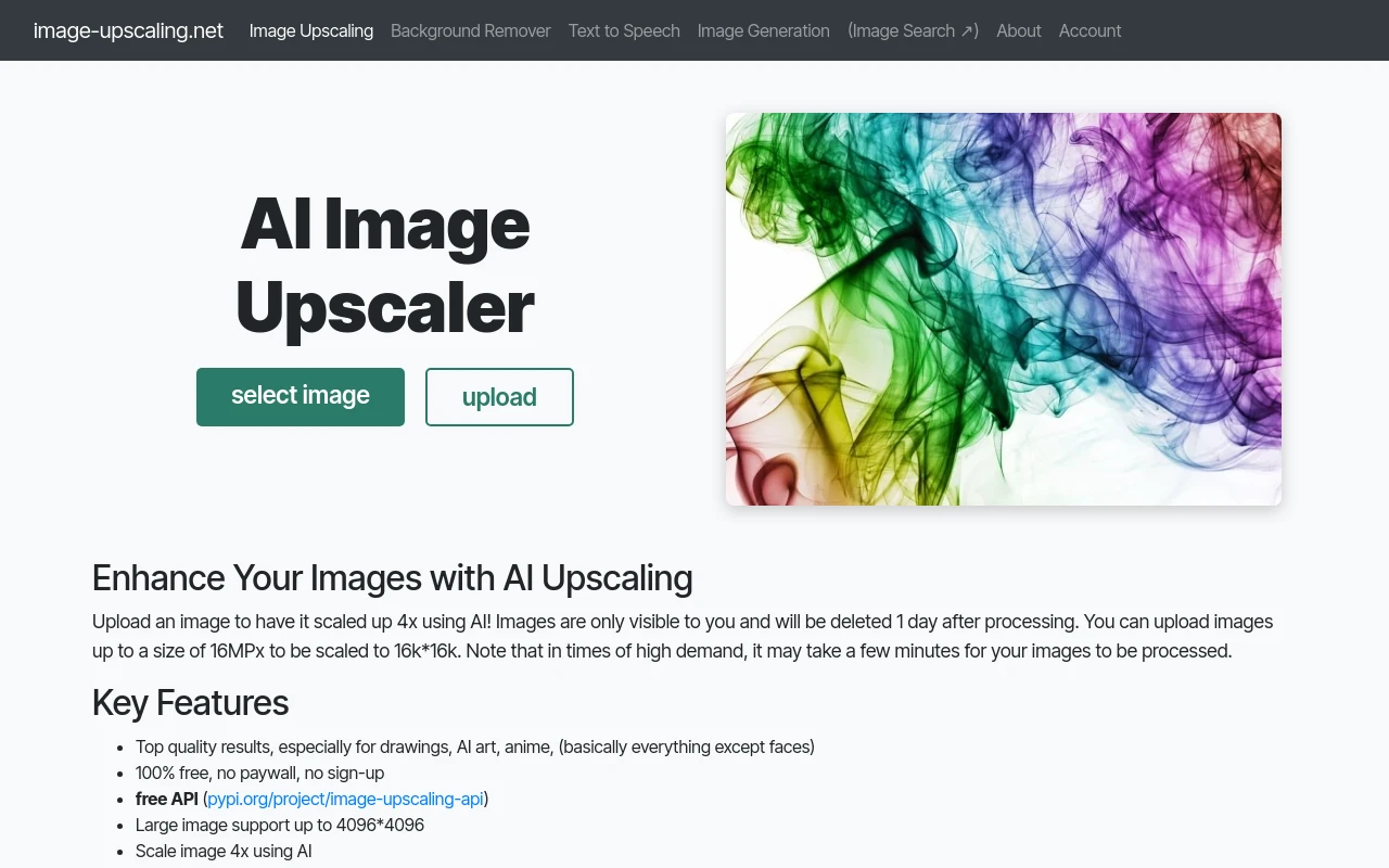 Free AI Image Upscaling