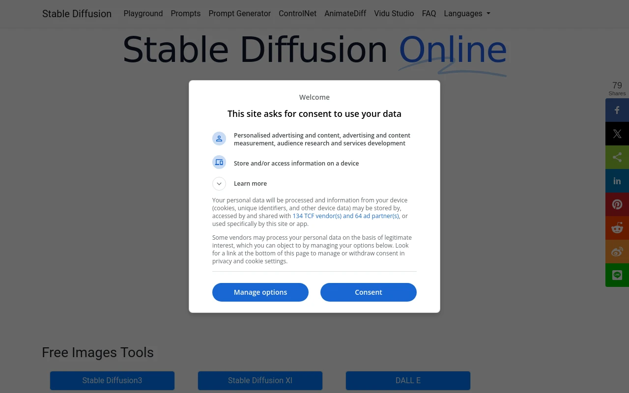 Stable Diffusion Online