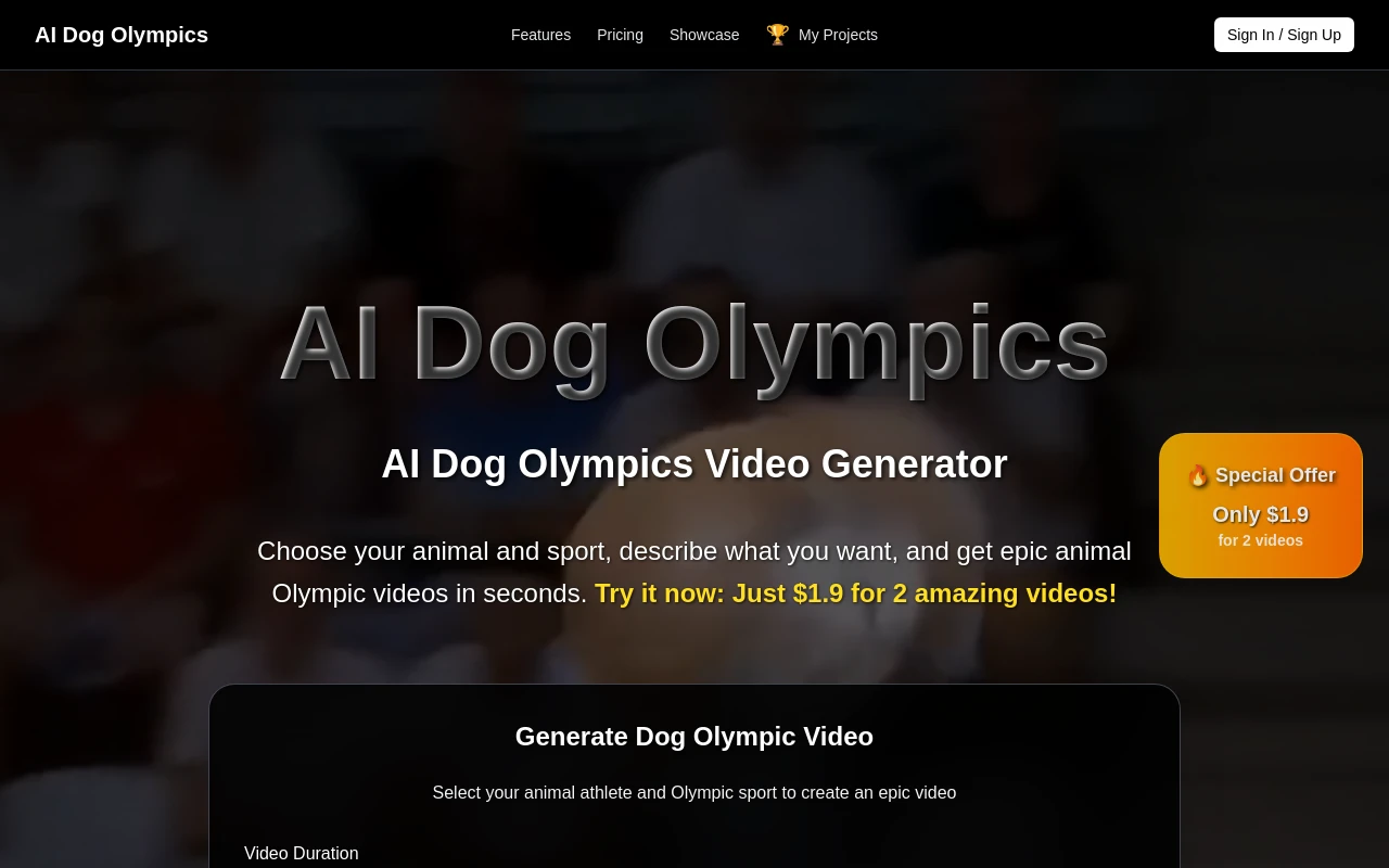 AI Dog Olympics Generator