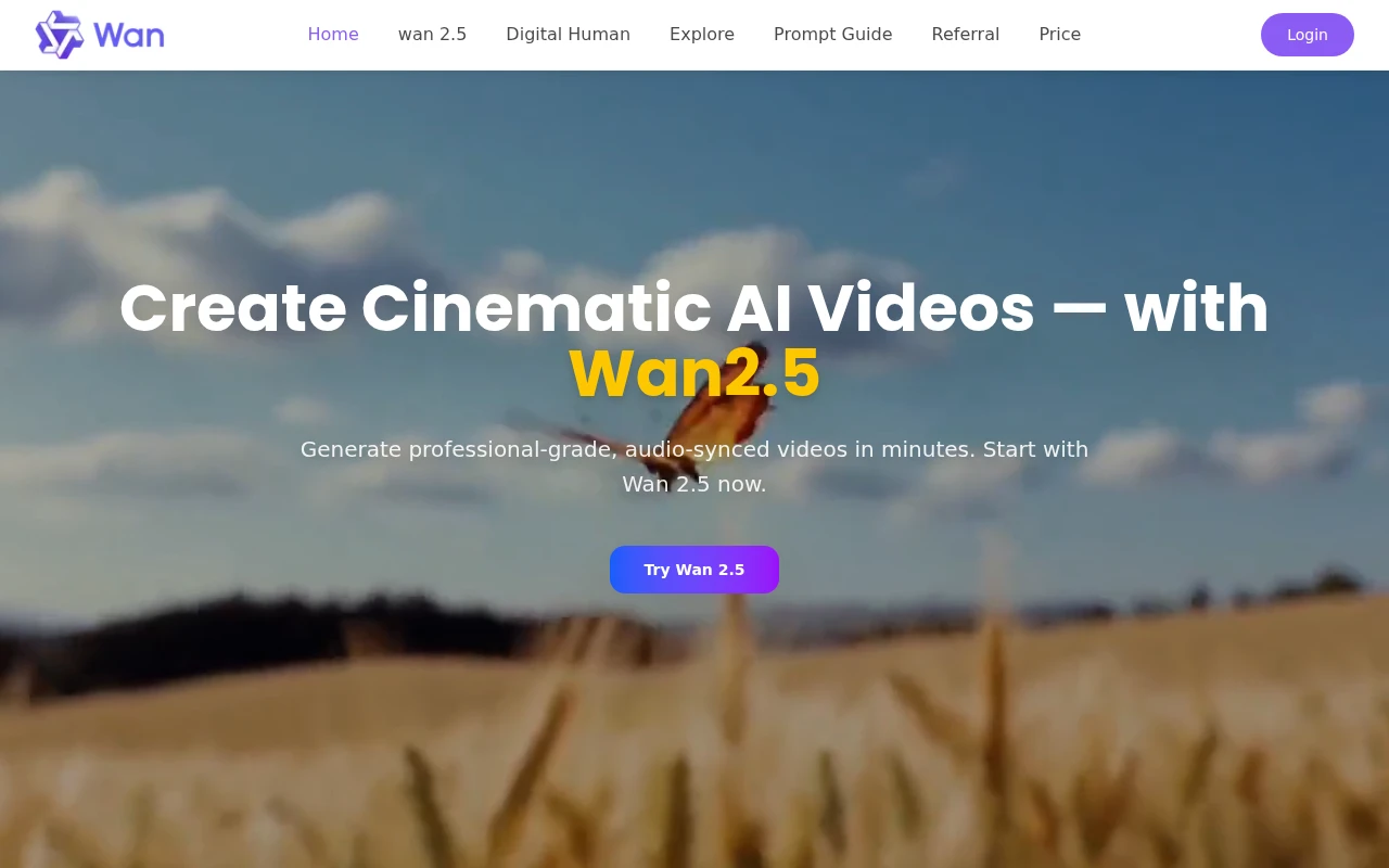 Wan 2.5 AI Video Generator
