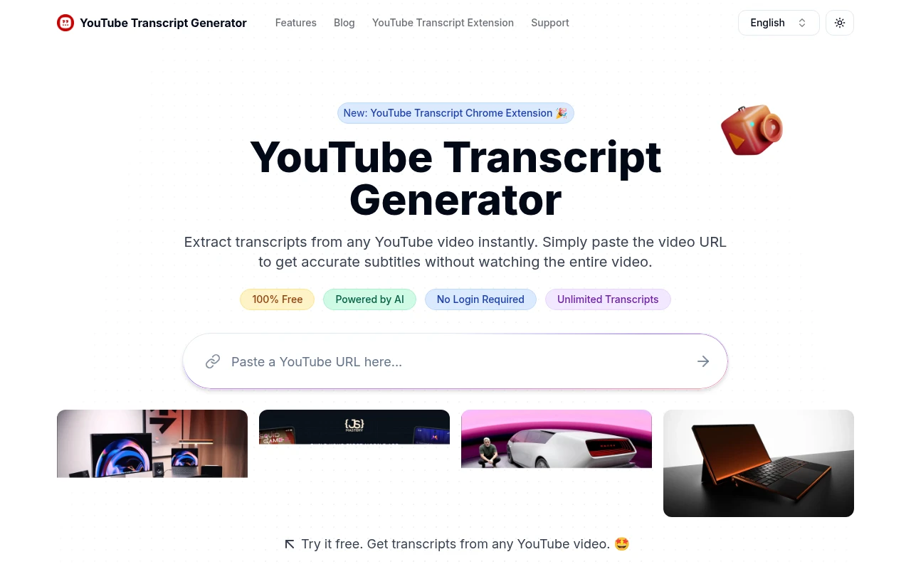 YouTube Transcript Generator