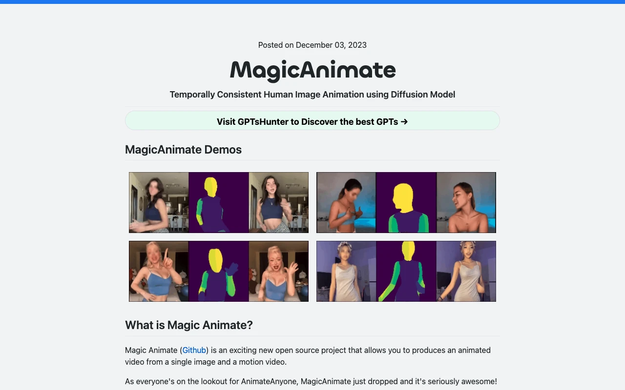 MagicAnimate Playground
