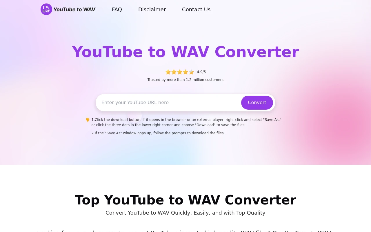 YouTube转WAV格式