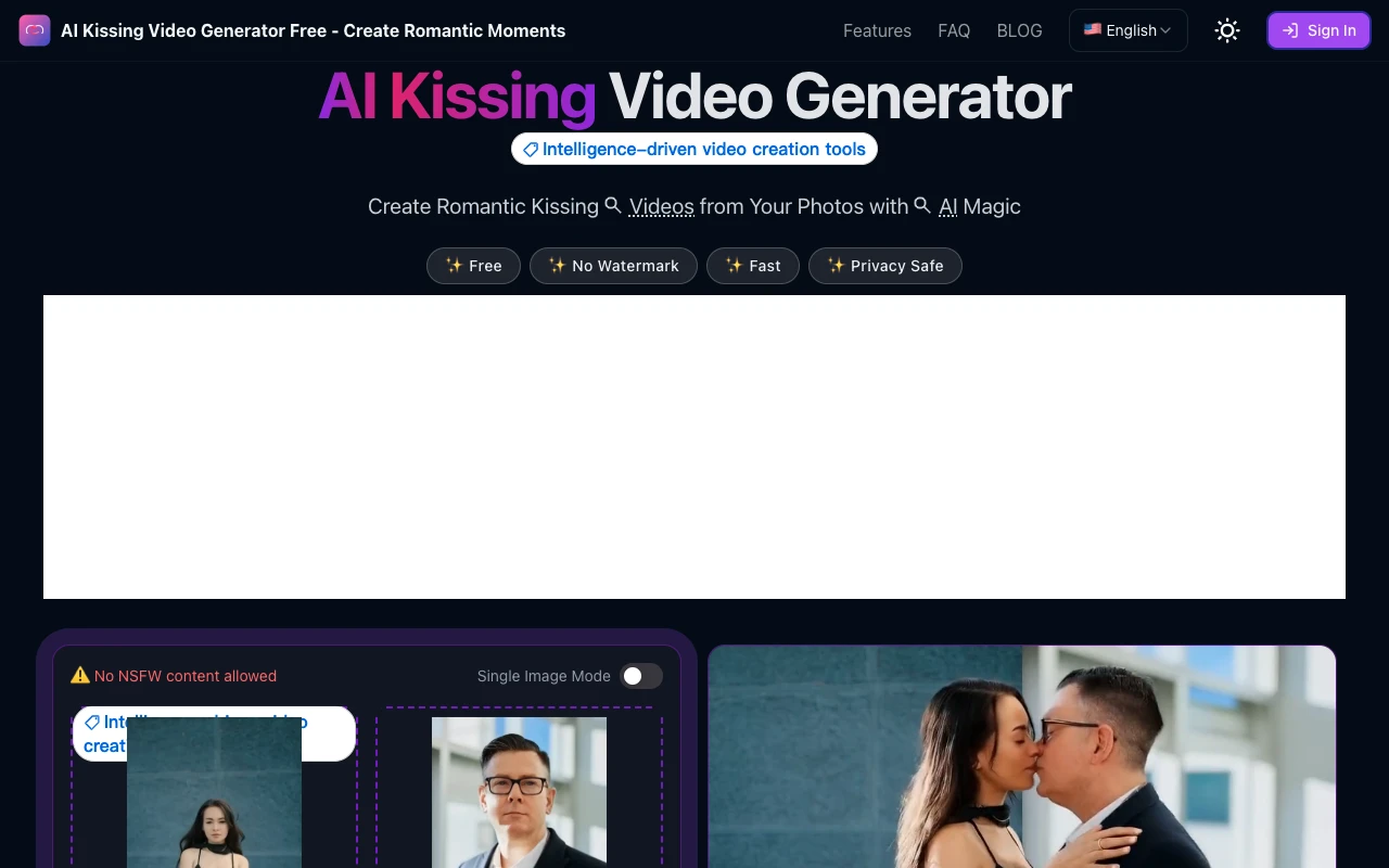 Free AI kissing video generator