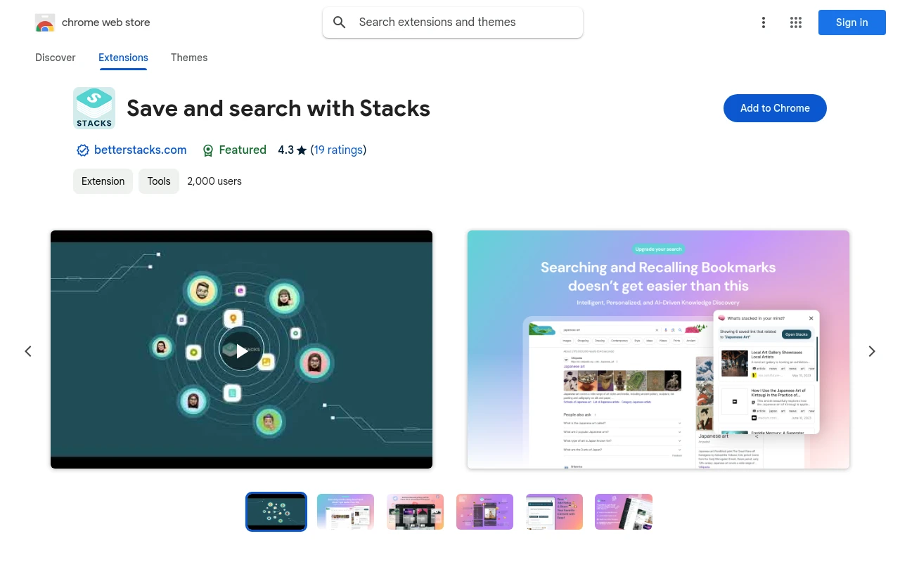 Save and search with Stacks