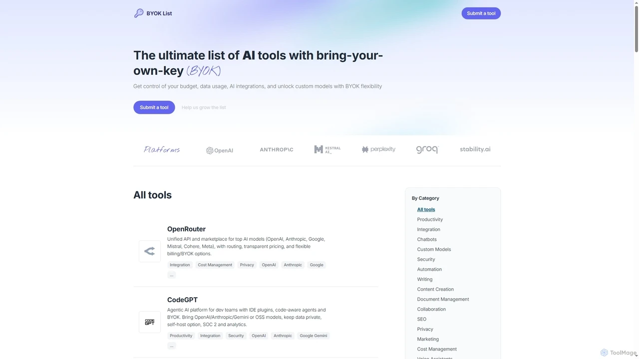 BYOKList