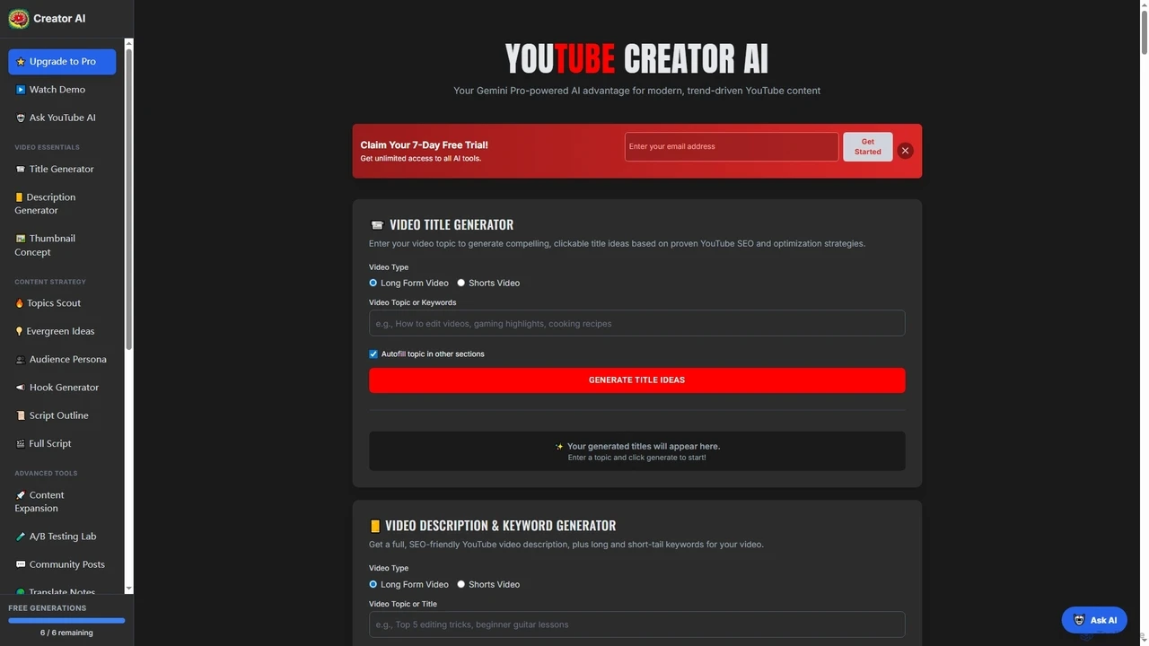 YouTube Creator AI