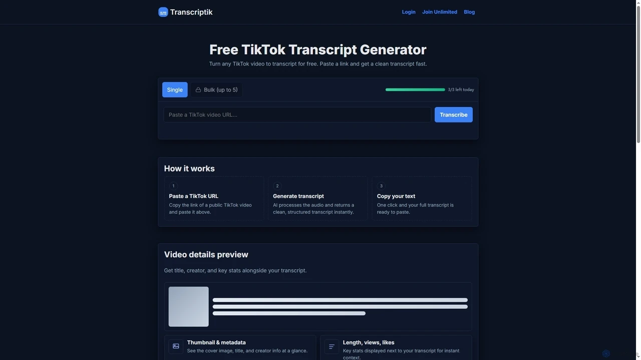 Transcriptik