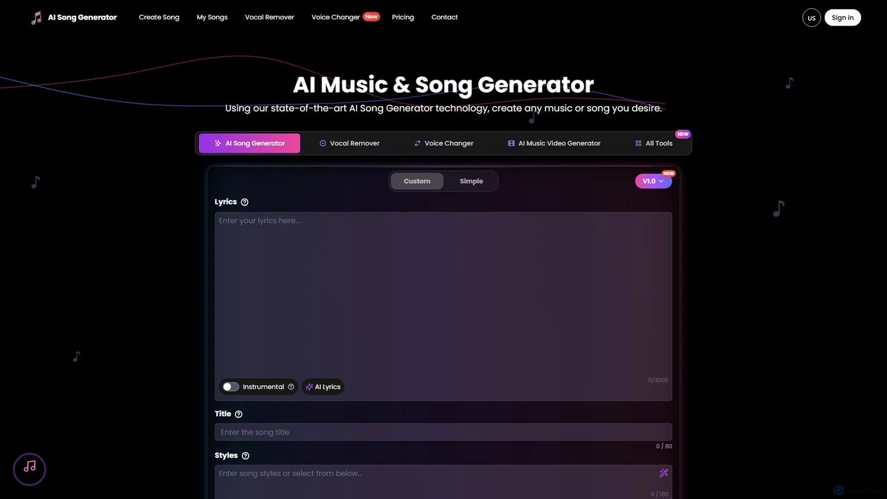 AI歌曲生成器