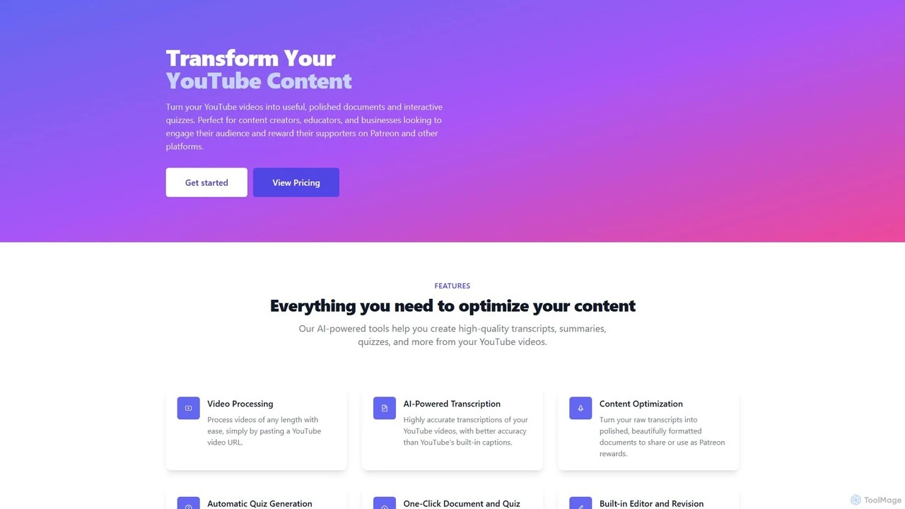 YouTube Transcript Optimizer