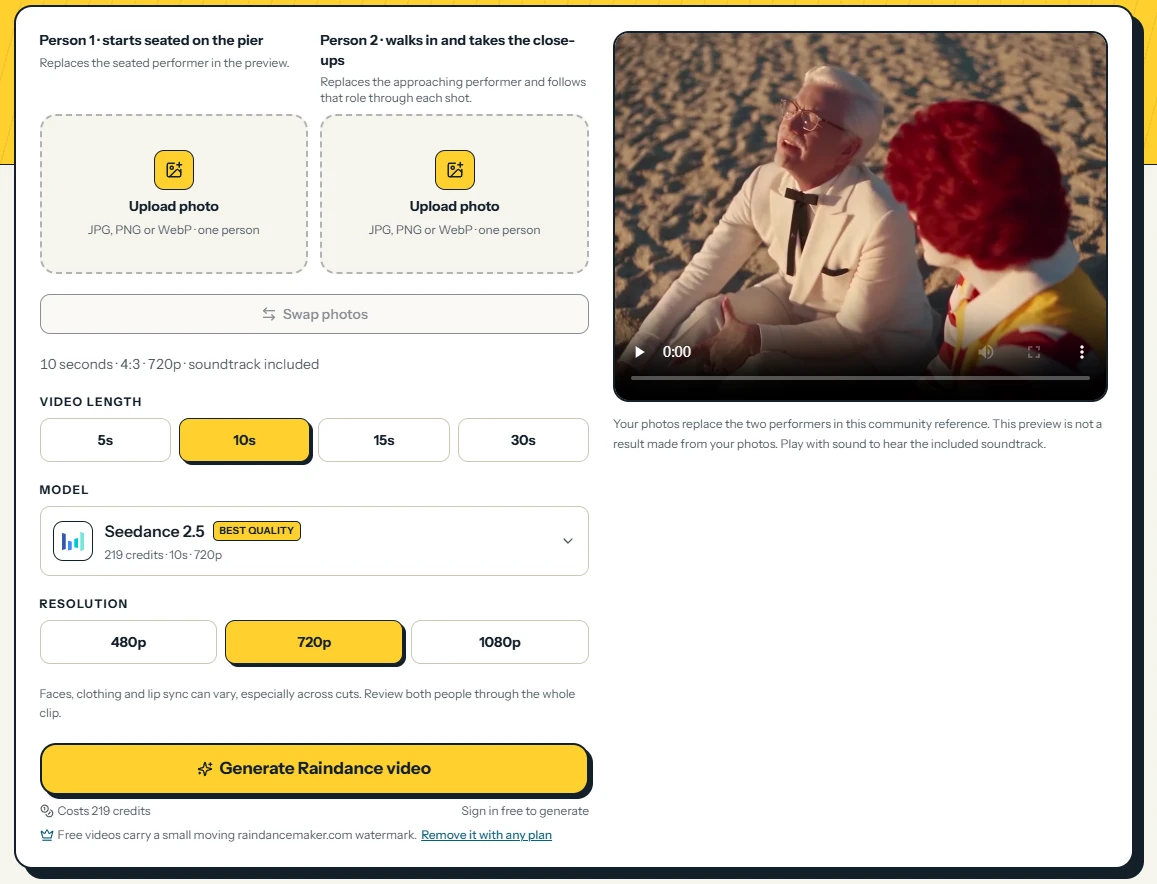 Raindance AI Video Generator